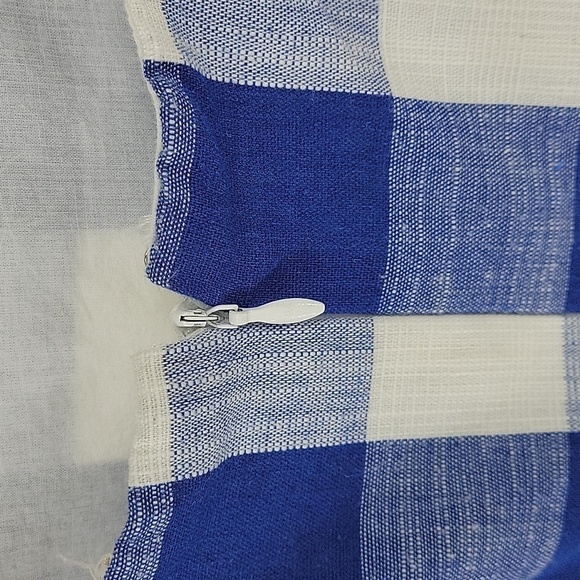 Altar'd State Blue Gingham Plaid Linen Blend Mini Dress Size L - Picture 6 of 12